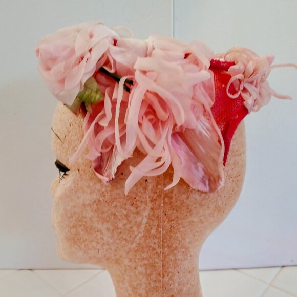 Vintage 1950s Pink Floral Ladies\' Hat main image 11